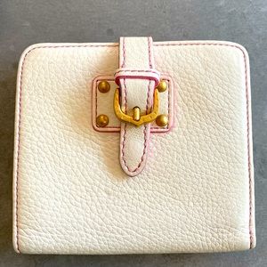 White & pink stitching Dooney & Bourke wallet